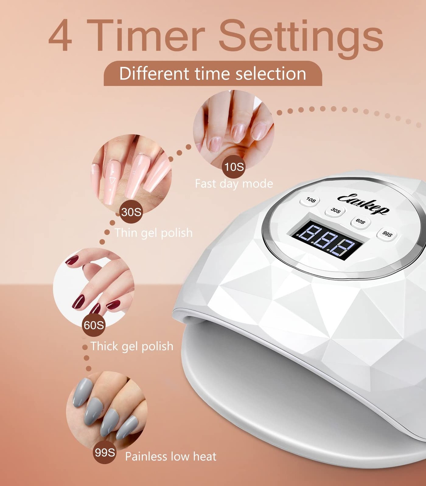 Easkep UV LED Nail Lamp – 86W Nail Dryer UV Light for Nails Eyes Pr… Fast Ship