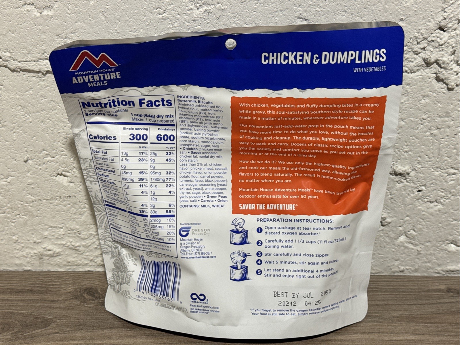 Mountain House Chicken & Dumplings – Freeze-Dried Camping, 2-Serving Backpacking
