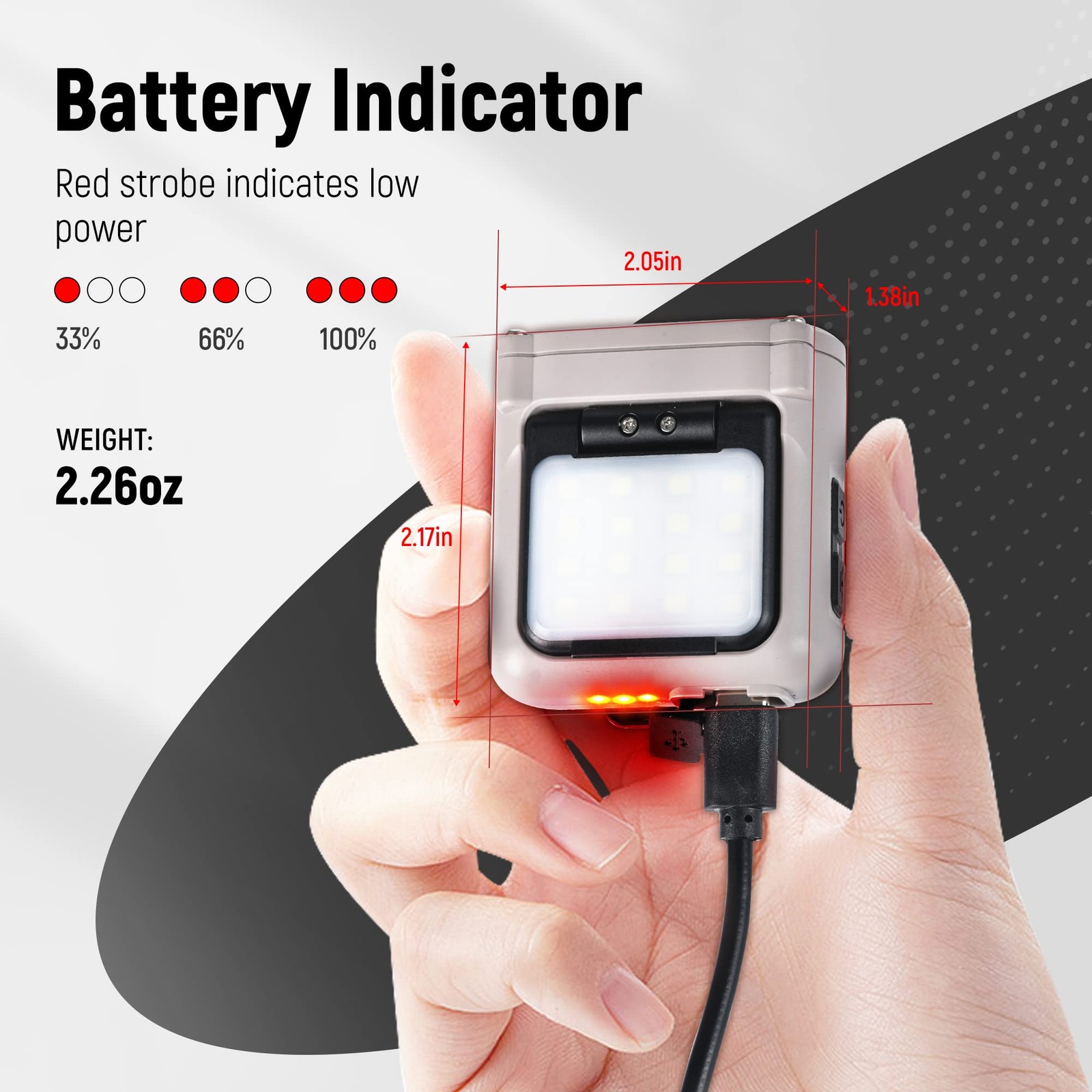 800 Lumen Rechargeable LED Hard Hat Clip Light 180 Adjustable Headlamp Black
