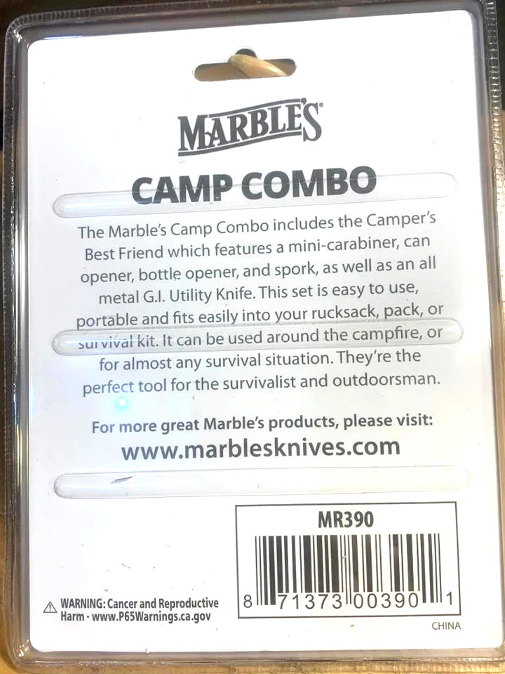 Marble’s G.I. Utility Knife Camp Combo & Multitool Spork All Stainless Steel