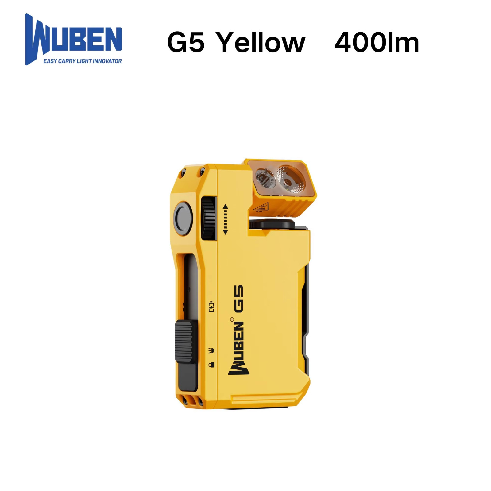 WUBEN G5 Yellow Flashlight 400Lm RGB 180° Rotating Head Magnetic Keychain Type-C