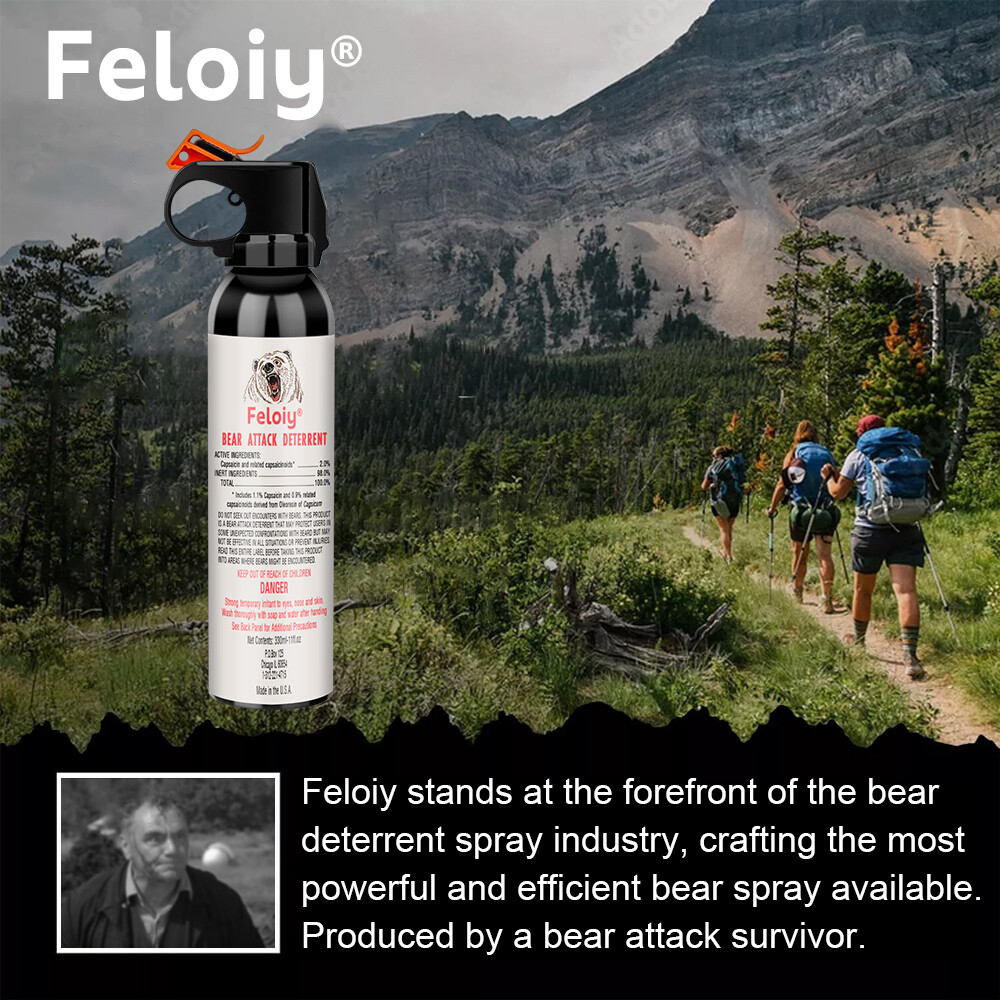Feloiy Bear Spray 11oz Powerful Stream Strongest Legal Formula
