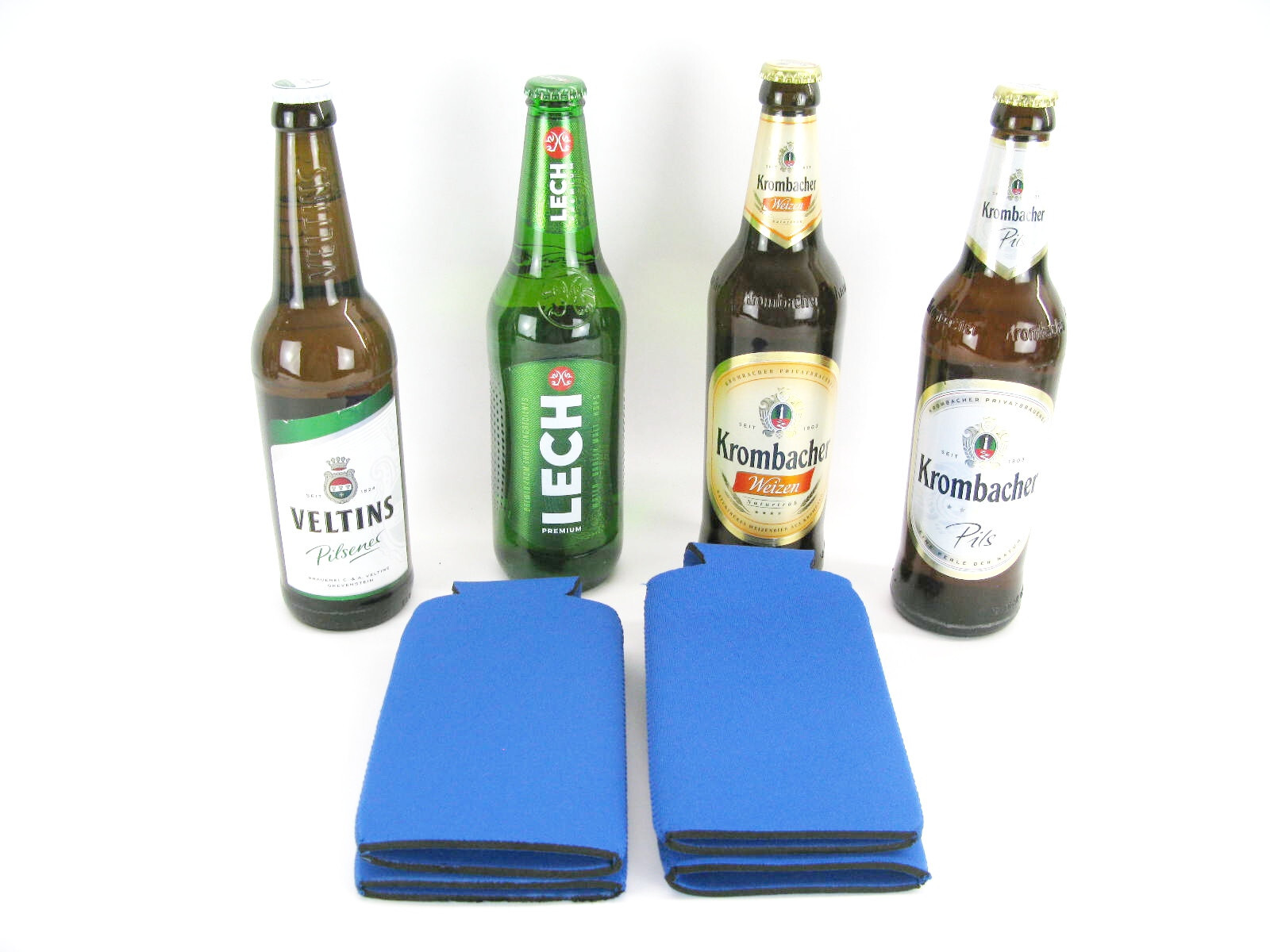 4er Set Flaschenkühler für 0,5L Bierflaschen – Bierkühler – Neopren – 0.5L blau