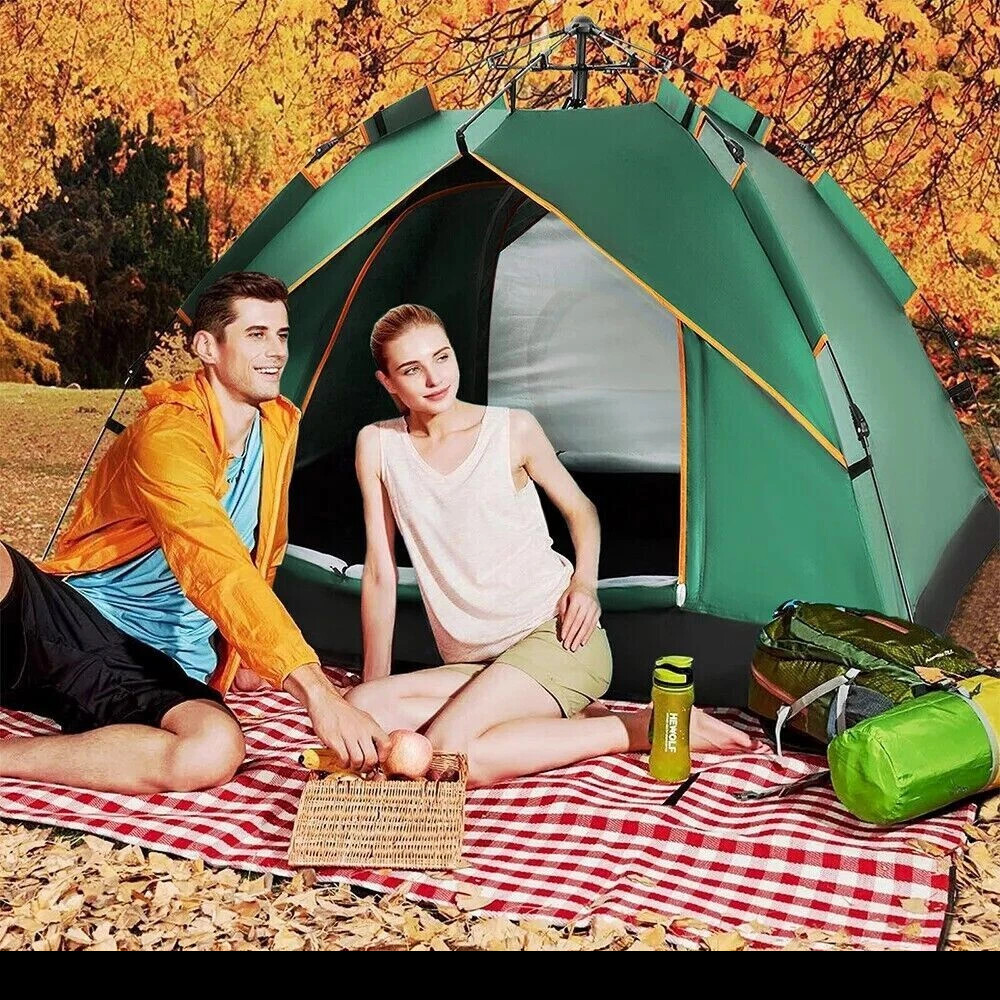 3-4 Person Pop Up Tents Waterproof Windproof Instant Tent for Camping Hiking
