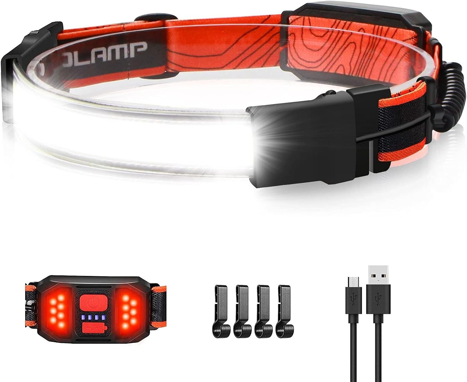 LED Rechargeable Head Lamp 1000lumens Hard Hat Headlamp 230° Wide Beam Headlamp