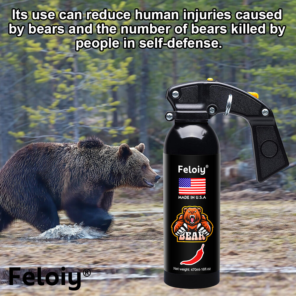Feloiy 16 oz. Bear Repellent Survival Spray Deterrent 35ft