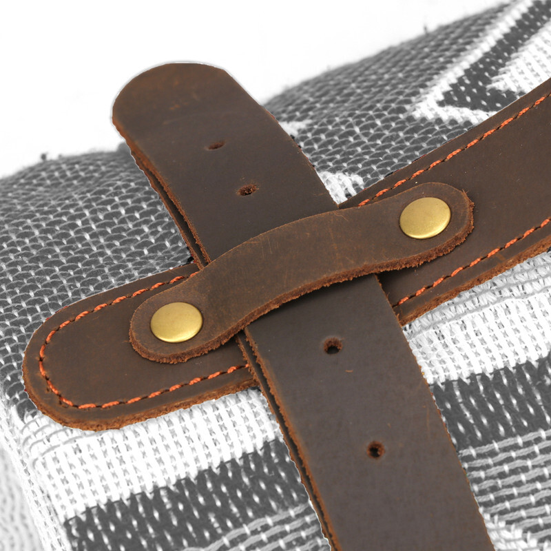 TOURBON Leather Outdoor Picnic Blanket Carrier Strap for Camping/Festivals/Trip