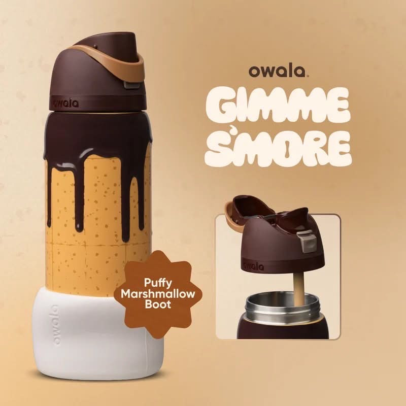 NEW Owala FreeSip Gimme S’more 32 oz FreeSip Water Bottle