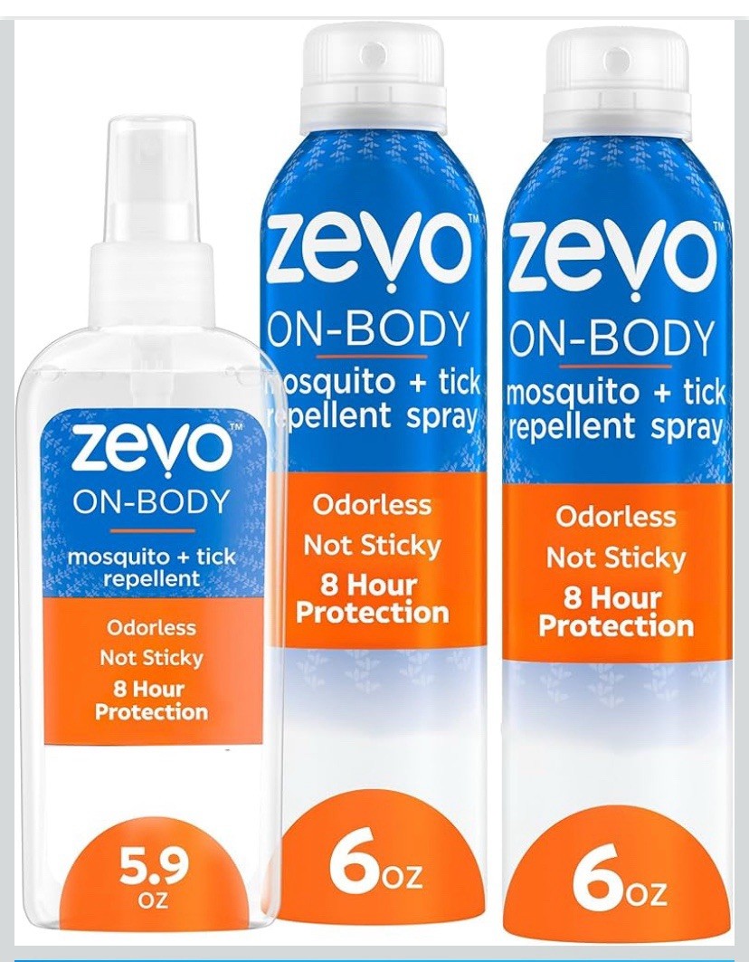Zevo 6 Oz On Body Mosquito & Tick Repellent Aerosol & Spray Skin Outdoor 3 Pack