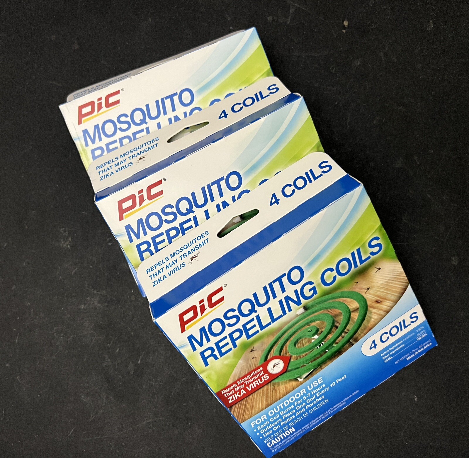 Lot of 3 PIC Mosqu Repelling Coils | 12 Coils Total