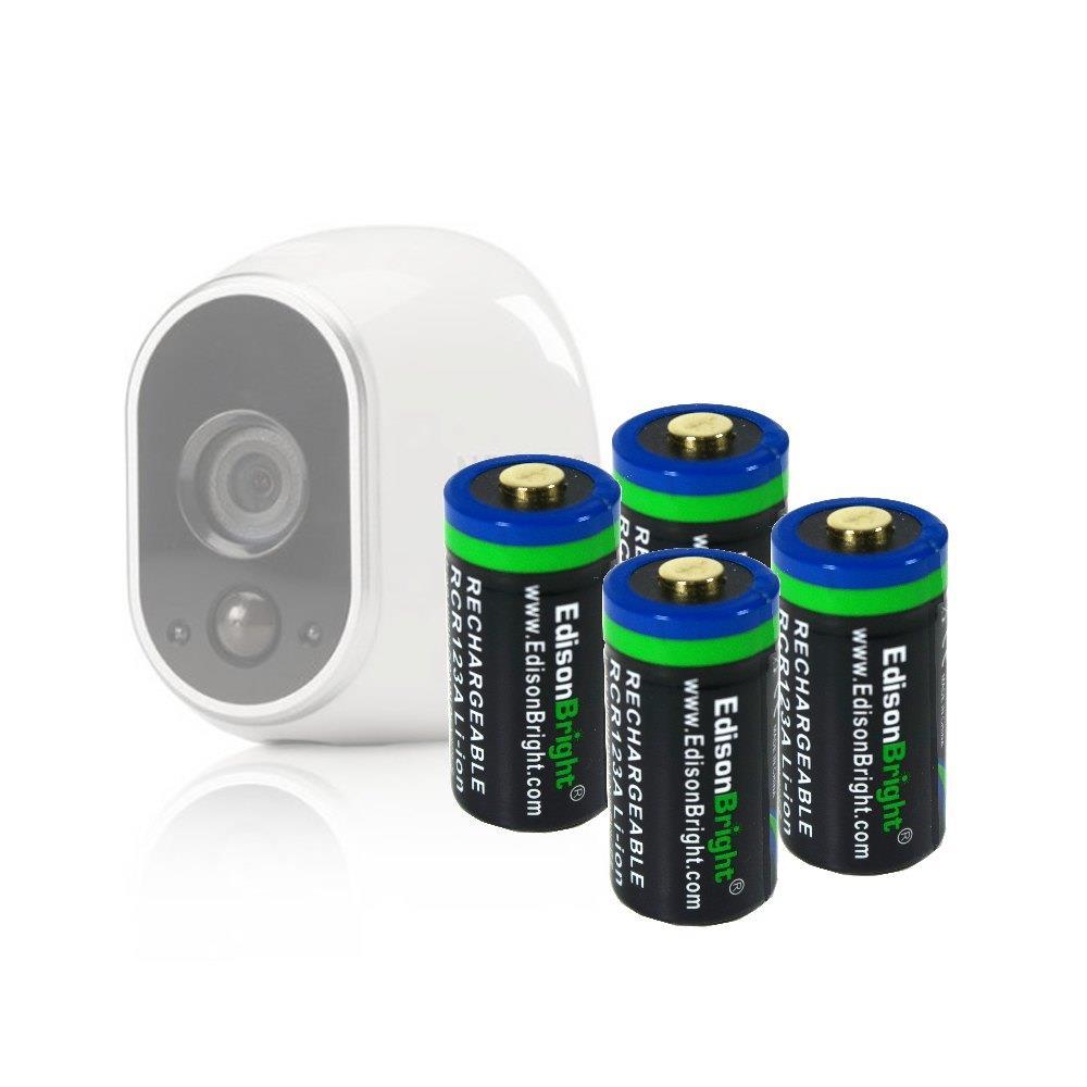 4 Pack EdisonBright 16340 RCR123A 650mAh EBR65 rechargeable Li-ion batteries