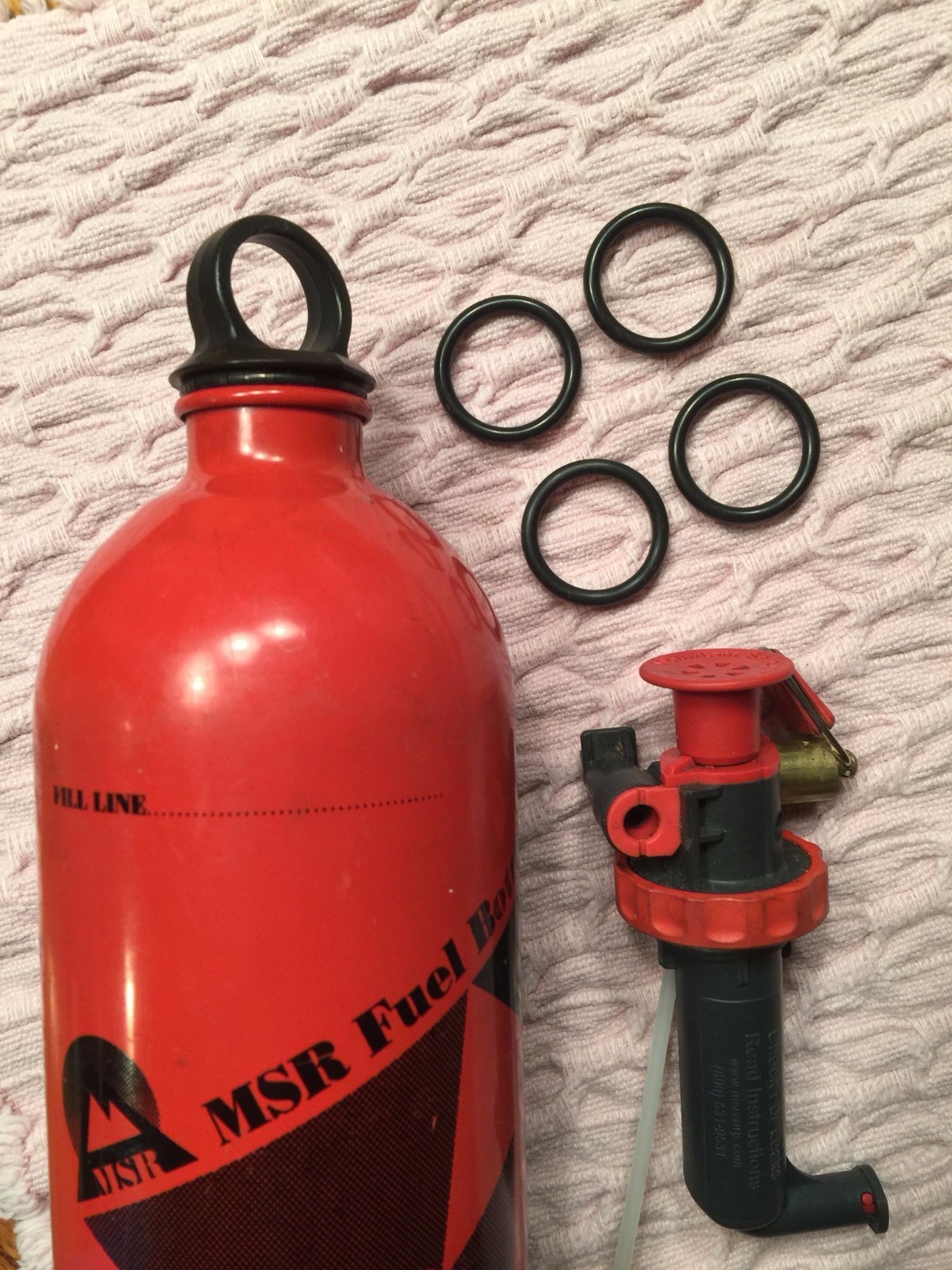 4 for $4.44 MSR Fuel Bottle Orings/seal gasket — fits Stove Pump & Sigg types