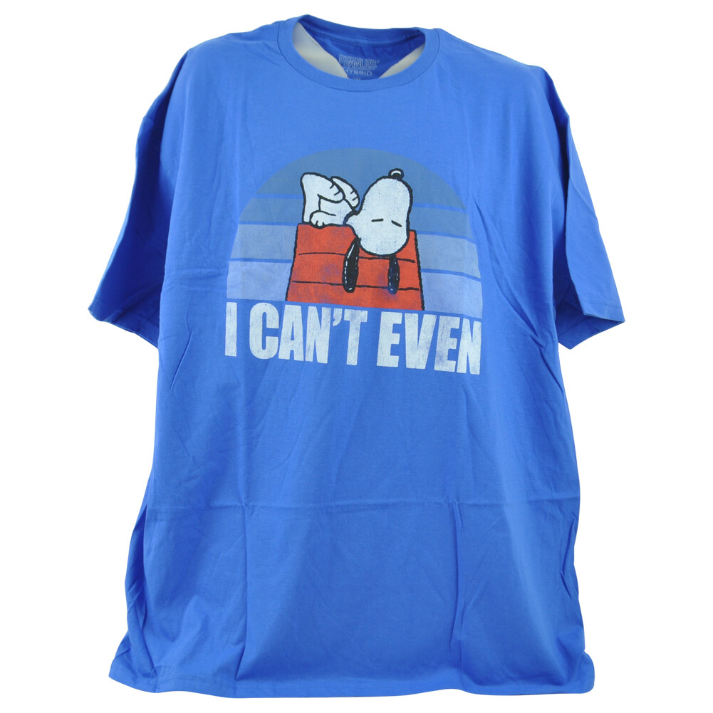 Peanuts Hybrid Snoopy I Can’t Even Blue Short Sleeve Adults Tshirt Tee