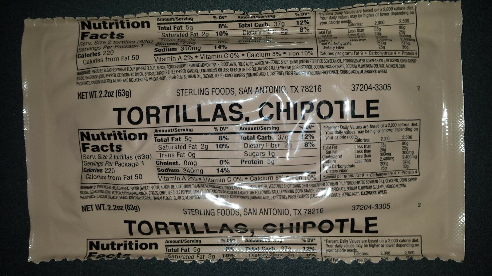 MRE Breads and Spreads (Breads, Bagels and Tortillas with Cheese or PB)