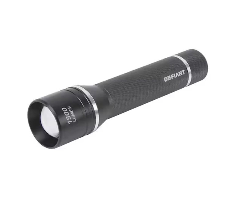 Defiant 1500 Lumens LED Slide-to-Focusing Aluminum Flashlight