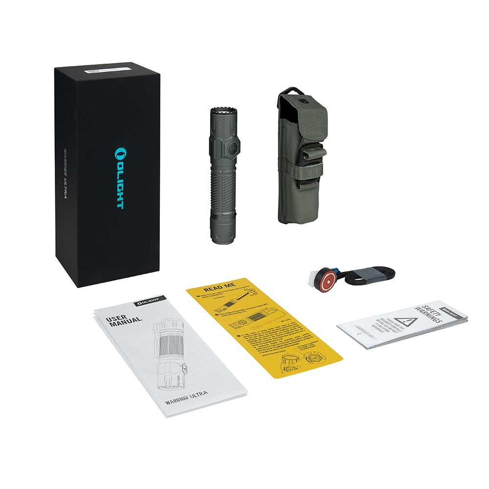 Olight Warrior Ultra Stealth Grey 2500 Lumens Flashlight, OAL Material, 320 M