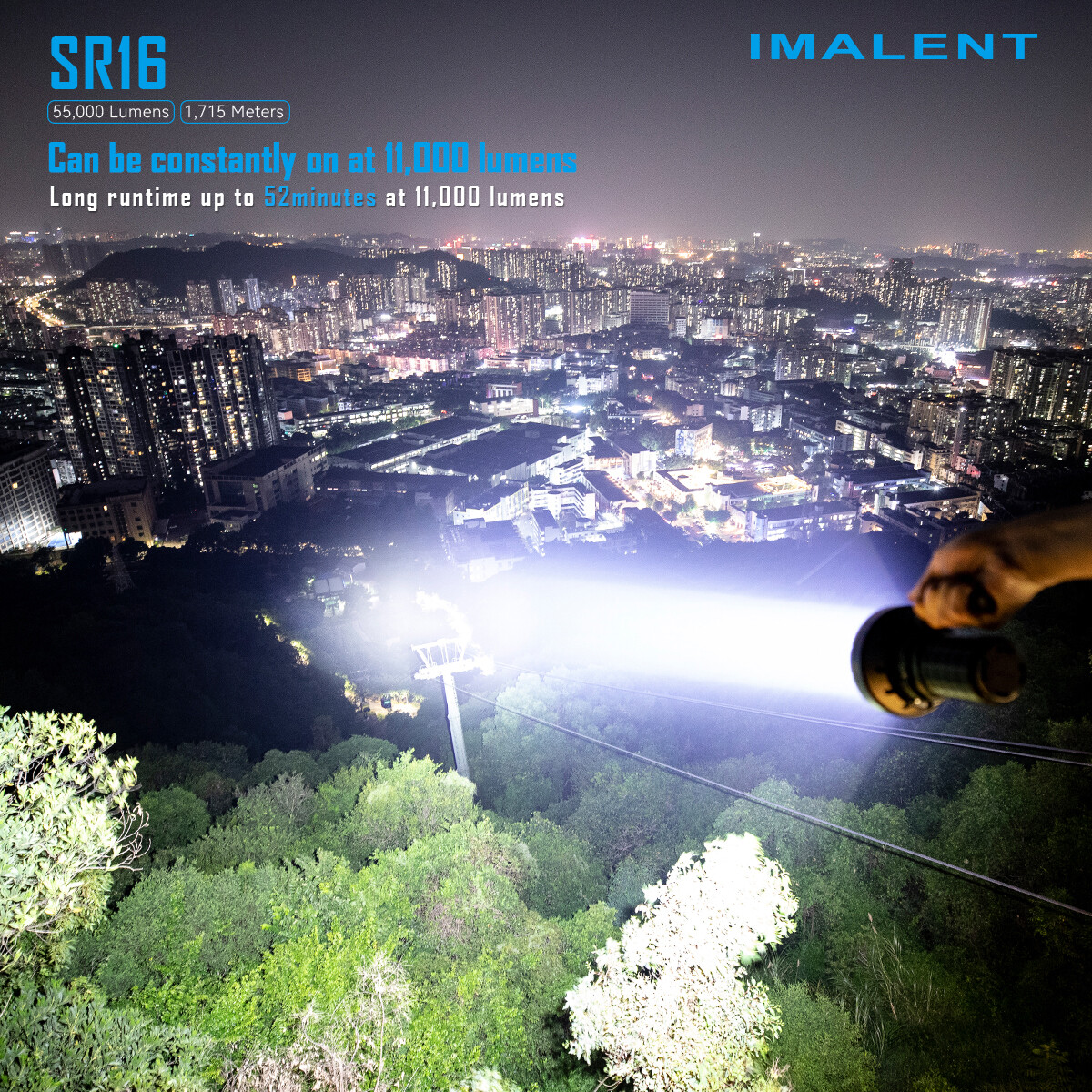 Imalent SR16 Flashlight 55000 Lumens USB Rechargeable LED Spotlight Searchlight
