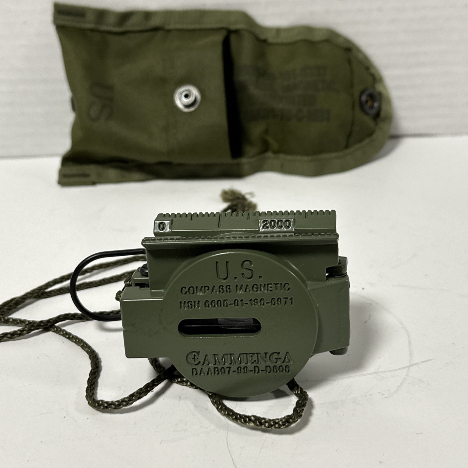 USMC Cammenga Model 3H Tritium Lensatic Compass NSN 6605-01-196-6971 With Pouch