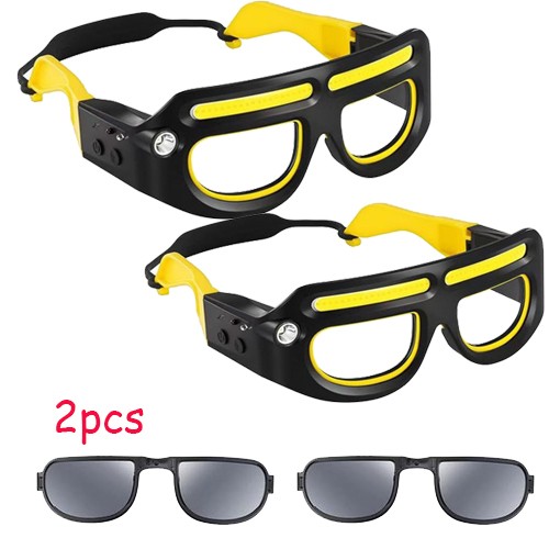 2 pack 5 Modes LED Glasses Headlights Safety Eyeglass Lamp Work Lights Cycling