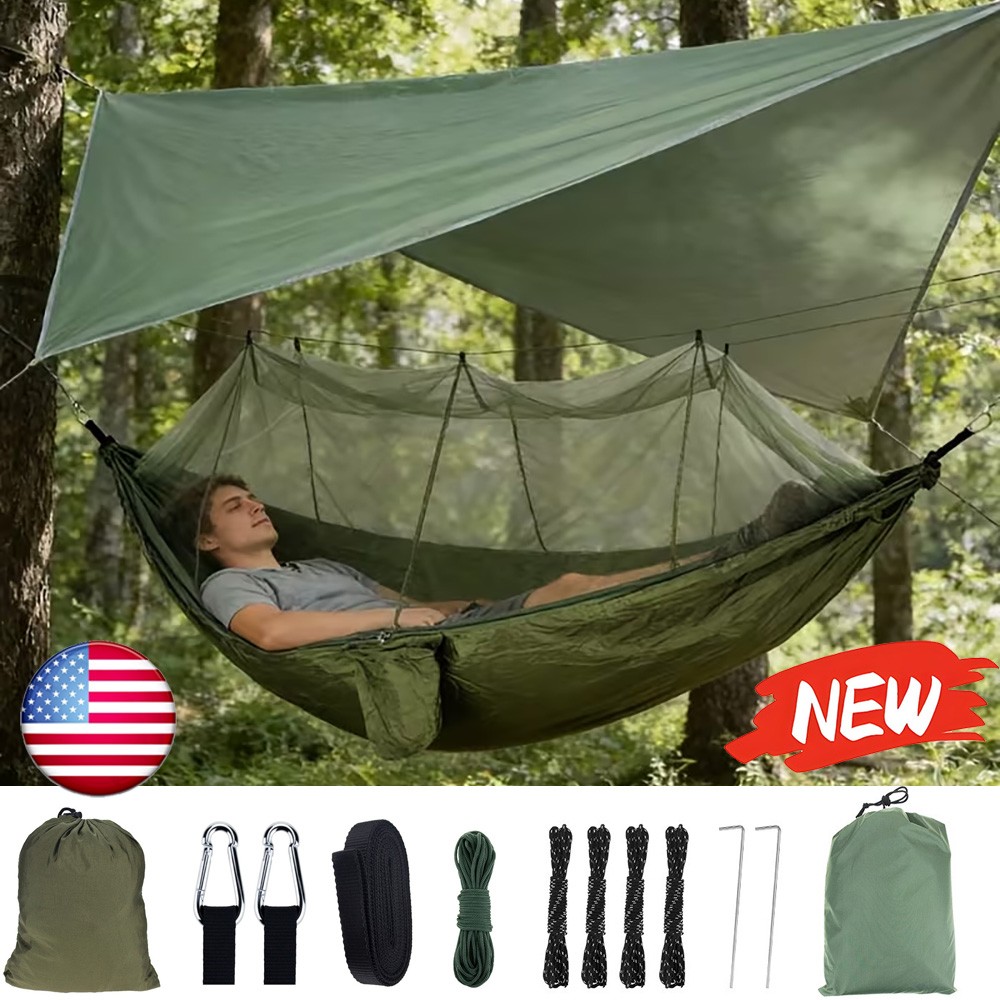 Camping Hammock With Mosquito Net / Under Quilt Blanket/ Rainfly Cover Tarp Fall