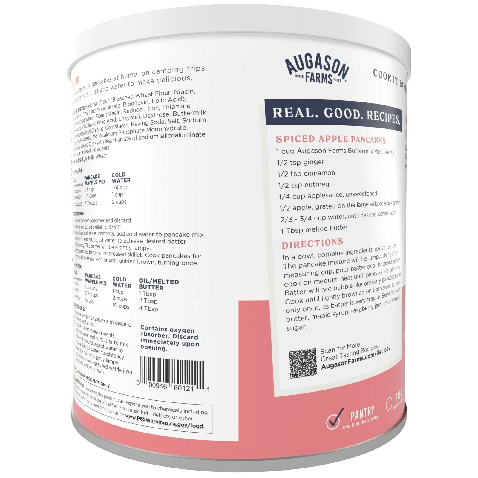 Augason Farms Buttermilk Pancake Mix 3 lbs 4 oz No. 10 Can