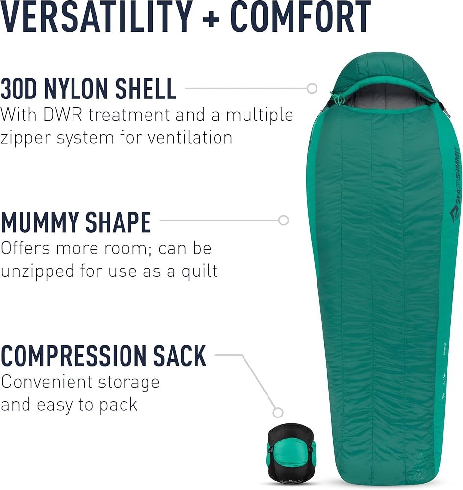 Sea to Summit Traverse TvII regular synthetic mummy sleeping bag Comfort 35°F