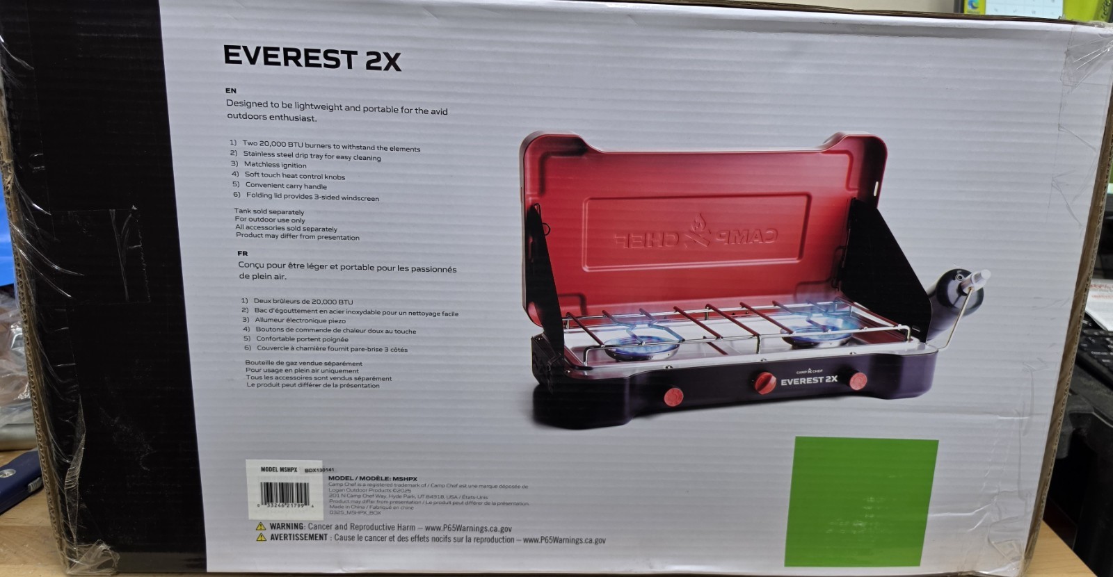 Camp Chef Everest 2X 2-Burner Portable Camping Stove, 40,000 BTUs, Propane NEW