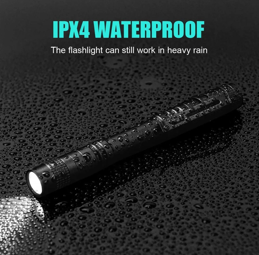 1pc Portable Mini LED Pen Flashlight Waterproof Pocket Torch White Light – NEW