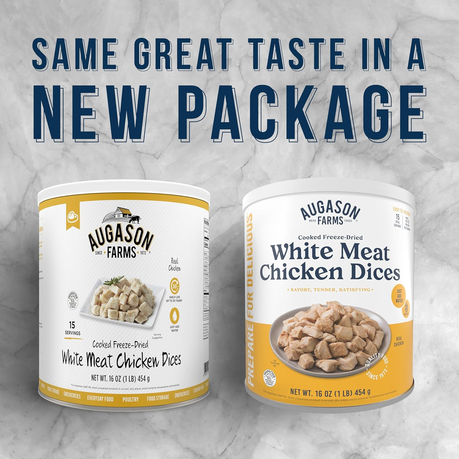 Cooked Freeze Dried White Meat Chicken Dices Can, Emergency Food Supply, Everyda