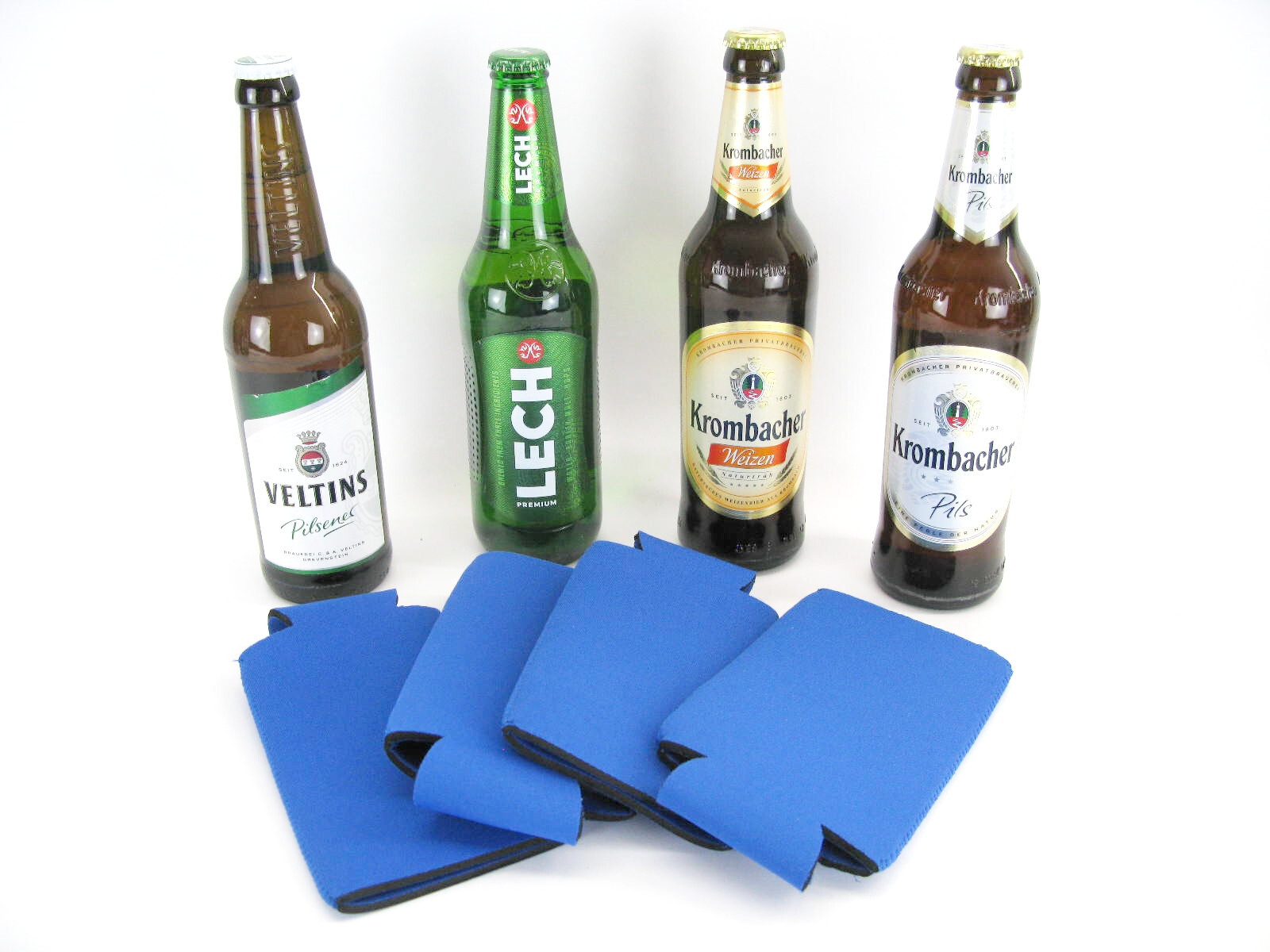 4er Set Flaschenkühler für 0,5L Bierflaschen – Bierkühler – Neopren – 0.5L blau