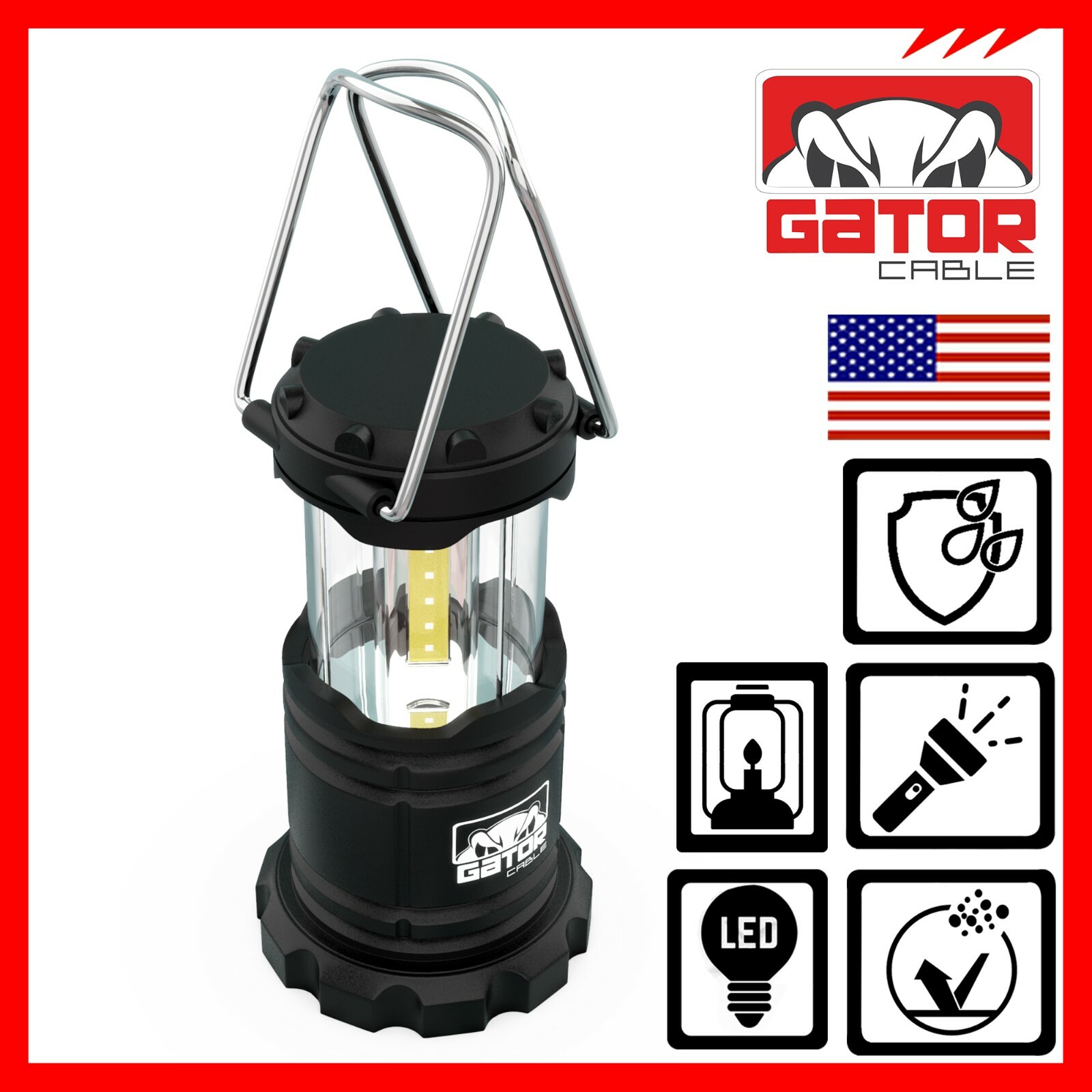 2-Pack Camping LED Bright Emergency Lantern Light Lamp Portable Battery Powered