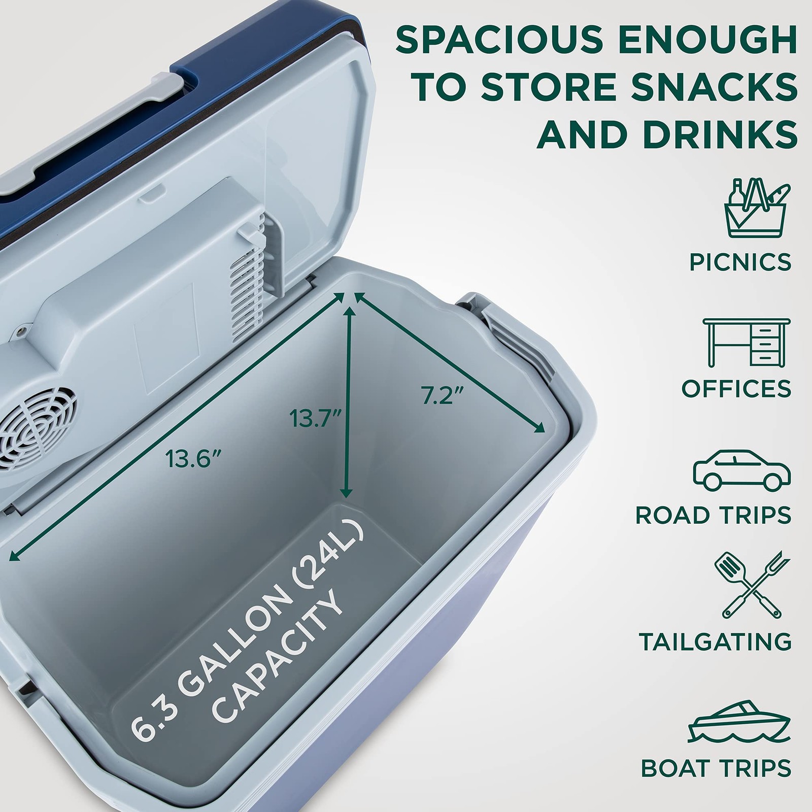 Electric Cooler & Warmer, Portable Thermoelectric Fridge w/Handle