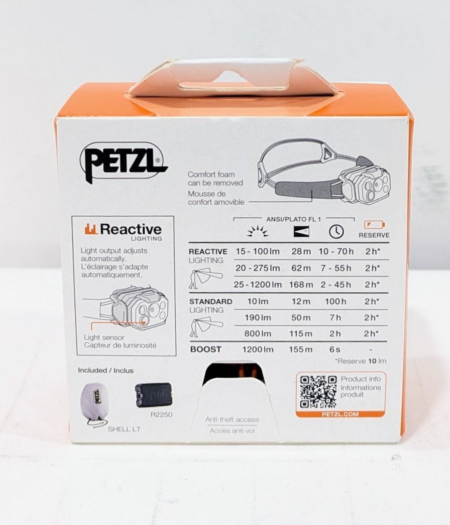 Petzl SWIFT RL 1200 Lumens USB-C Rechargeable Headlamp – Black/Orange