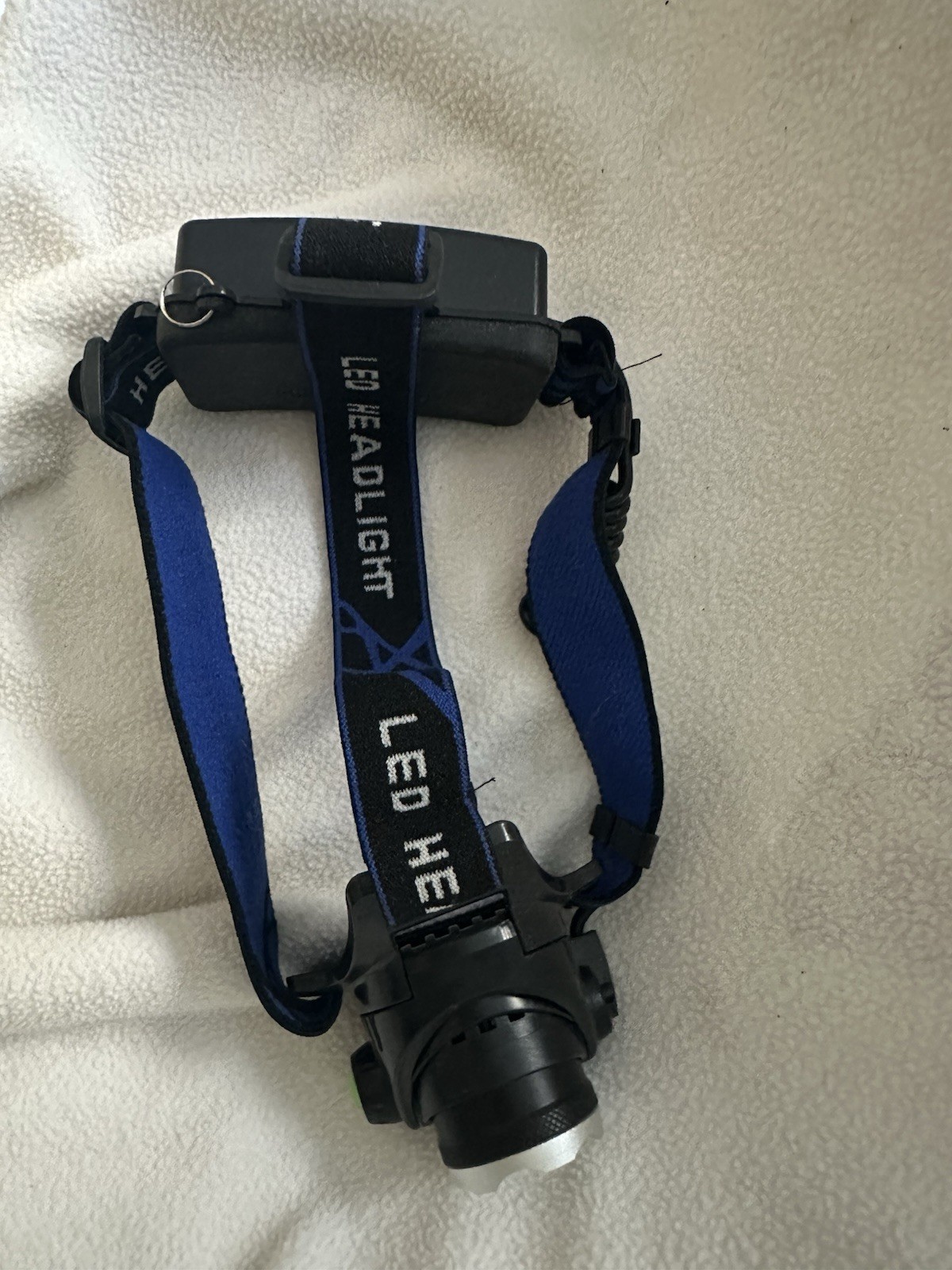 LED Rechargeable Headlamp IPX4, 18650 Batteries, 50000lm Black/Blue