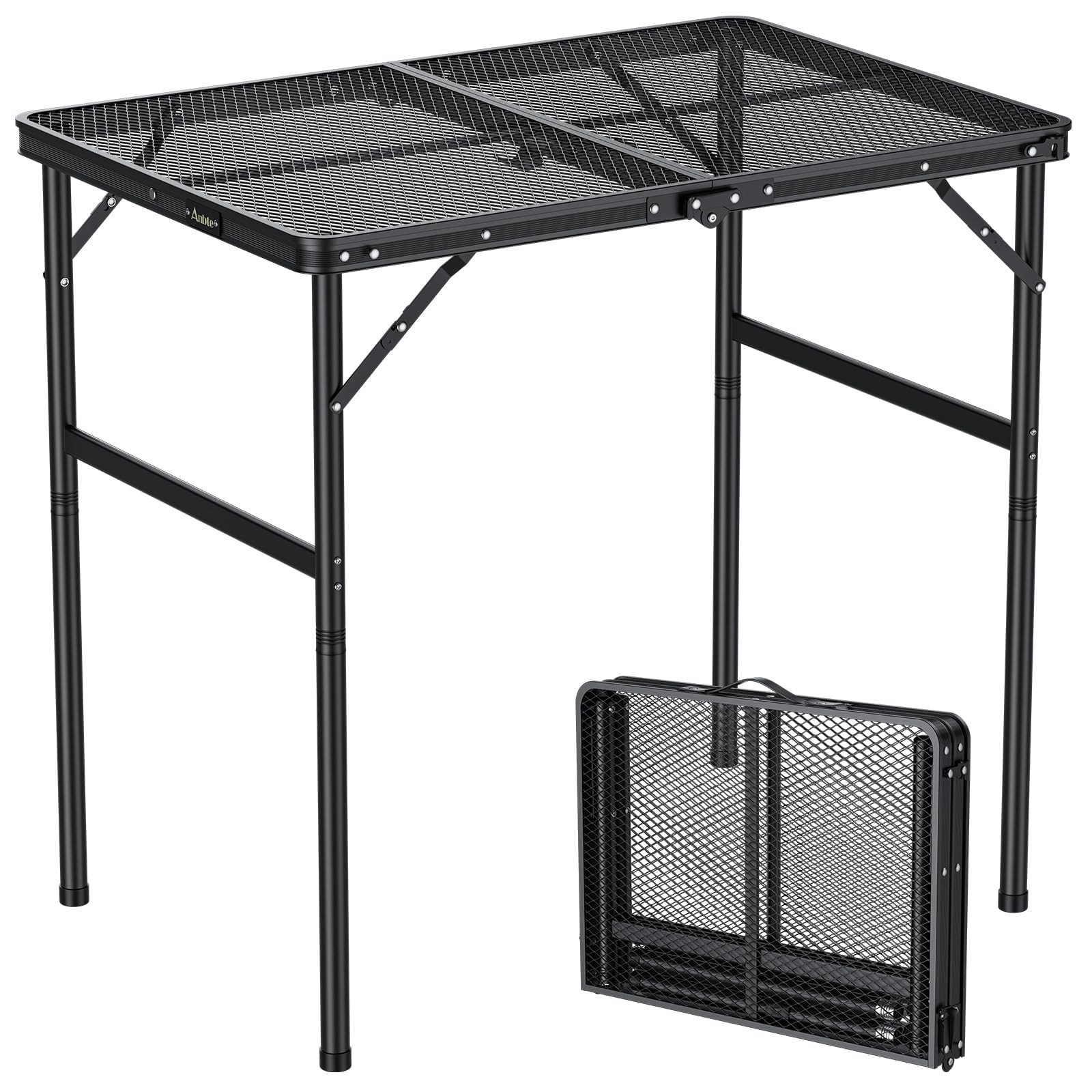3ft Portable Grill Table Max 29.5″, 2 Adjustable Heights, 31″ X 22″