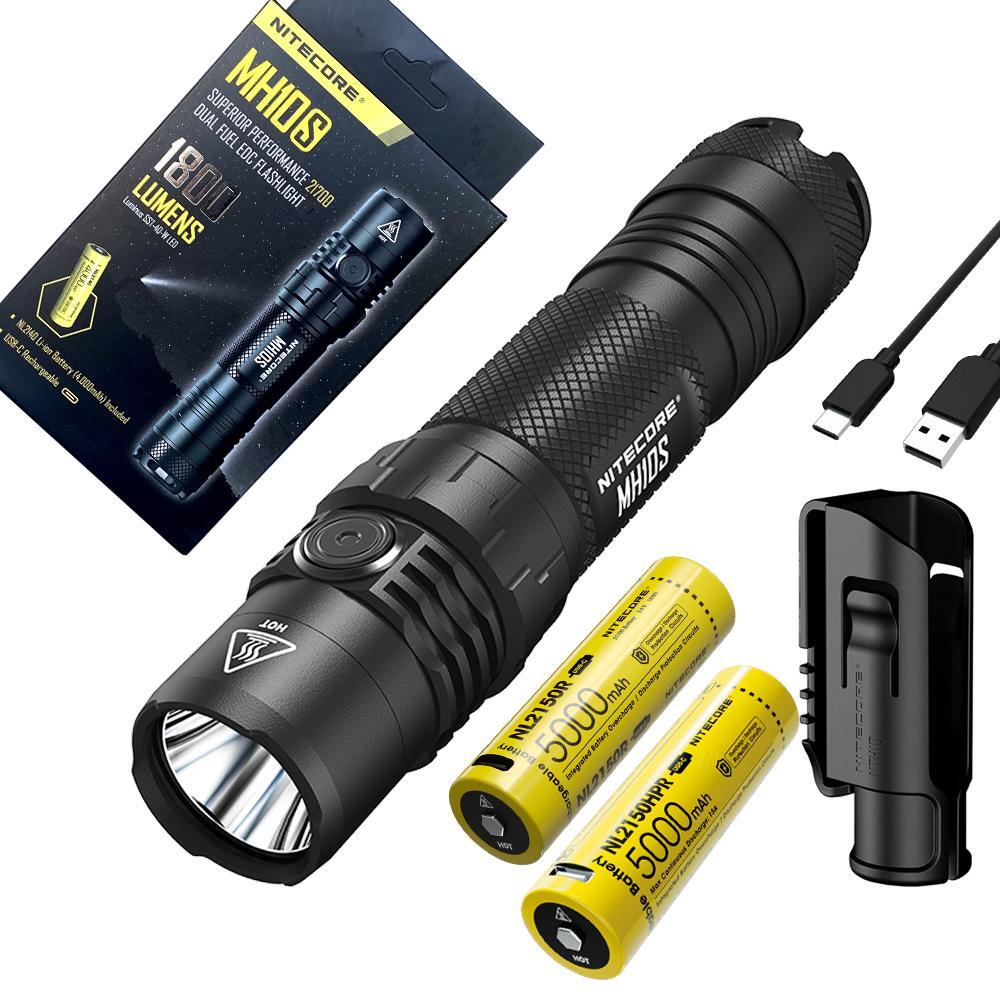 Nitecore MH10S Rechargeable Flashlight 1800 Lumens w/ Extra NL2150HPR Battery