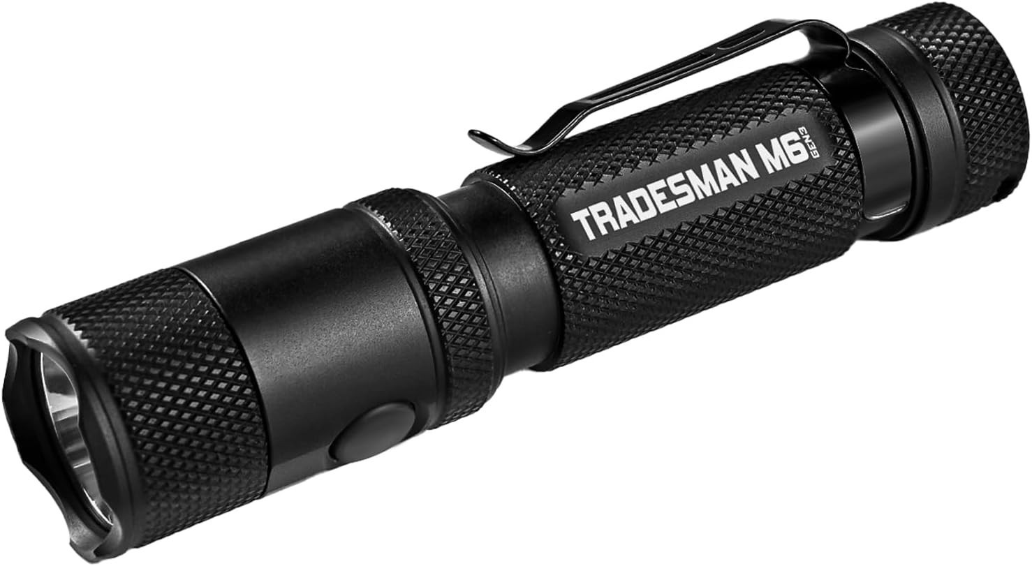 PowerTac M6 GEN3 Tradesman 2,030 Lumen Magnetic Tail Cap EDC Rechargeable Light