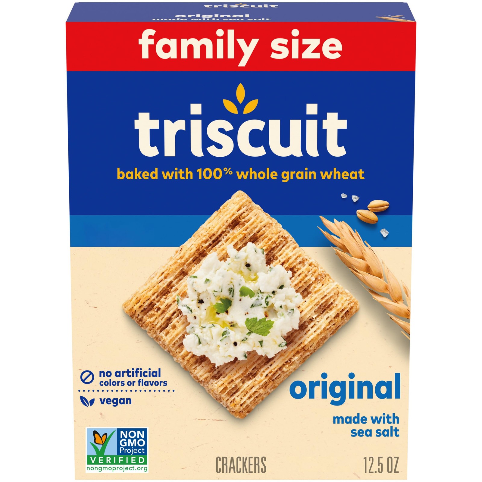 Triscuit Original Whole Grain Wheat Crackers, Vegan 12.5 Ounce (Pack of 1)
