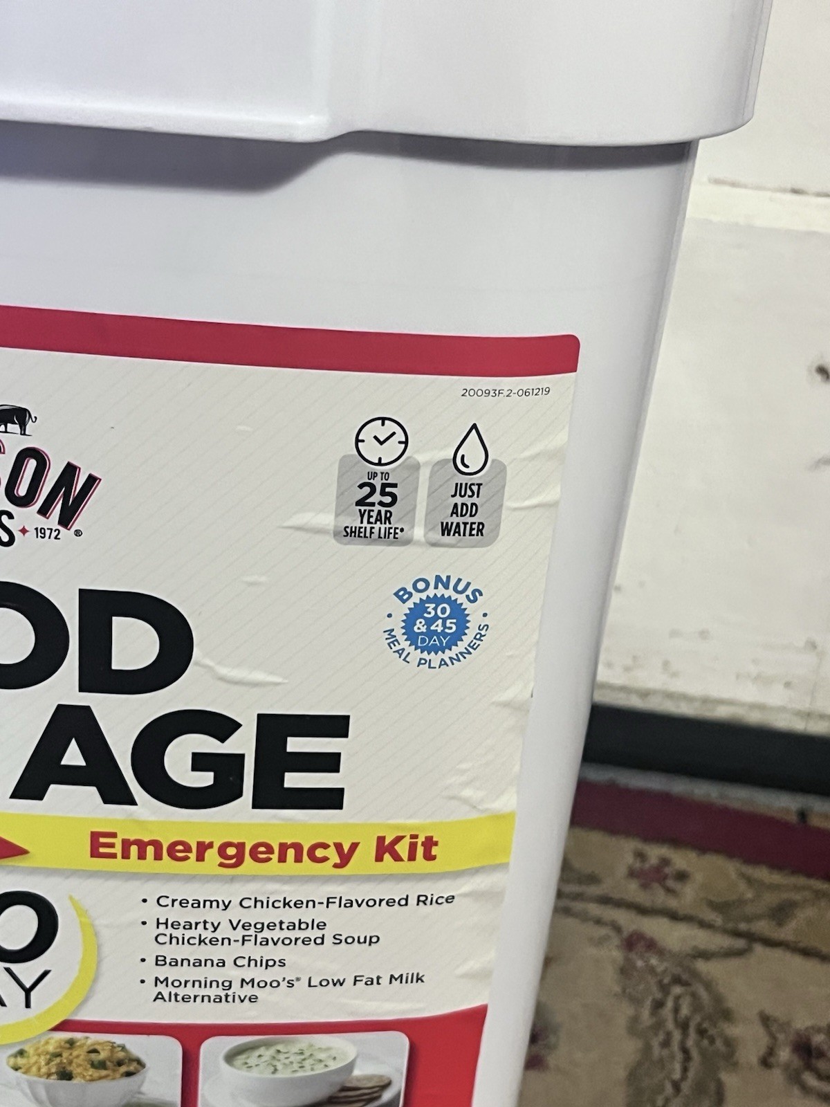 Augason Farms 30 Day Emergency Food Supply Kit 307 Servings 29 lb Bucket Sealed