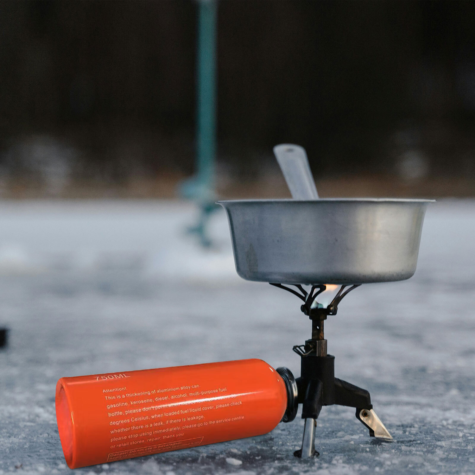 Oil Fuel Bottle Aluminum For Outdoor Picnic Camping Stove Alcohol Gasoline 750ml