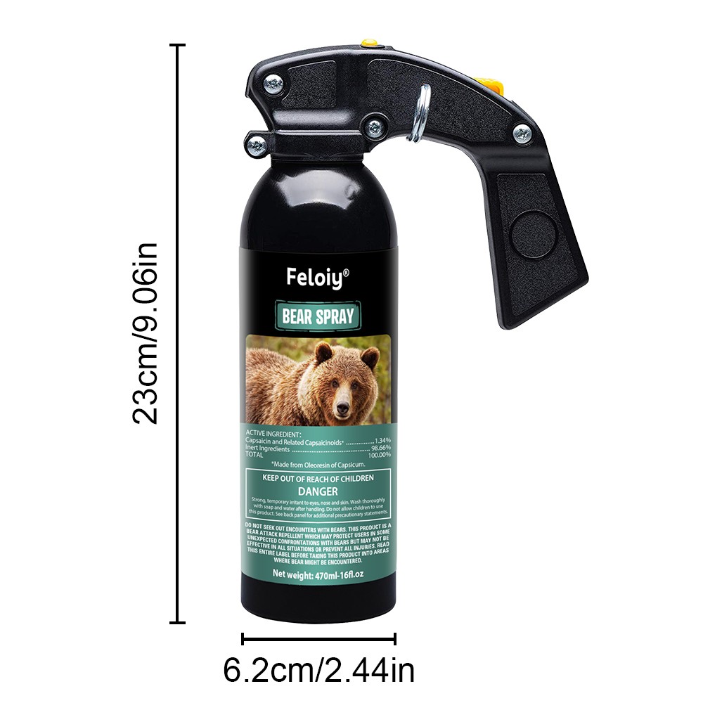 2 Pack Feloiy Bear Repellant Self Defense Spray – 16 oz Bear Attack Deterrent