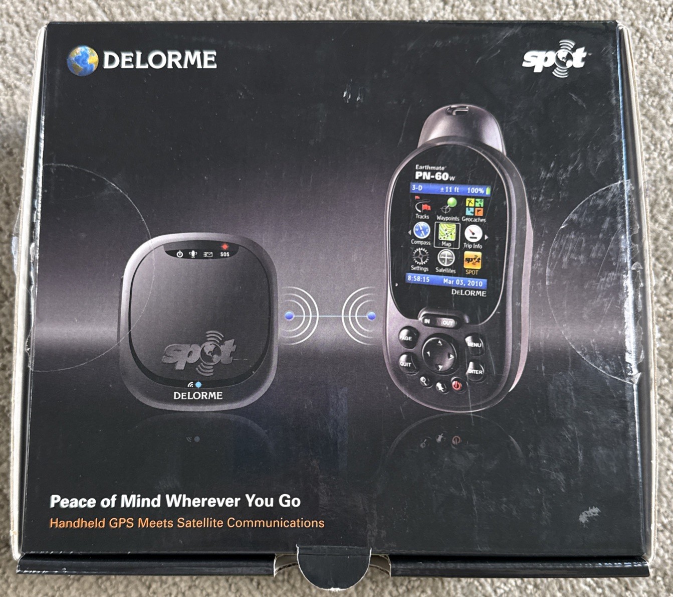 DeLorme Earthmate PN-60w Handheld w SPOT 5 DVD Maps Case Cords In Original Box