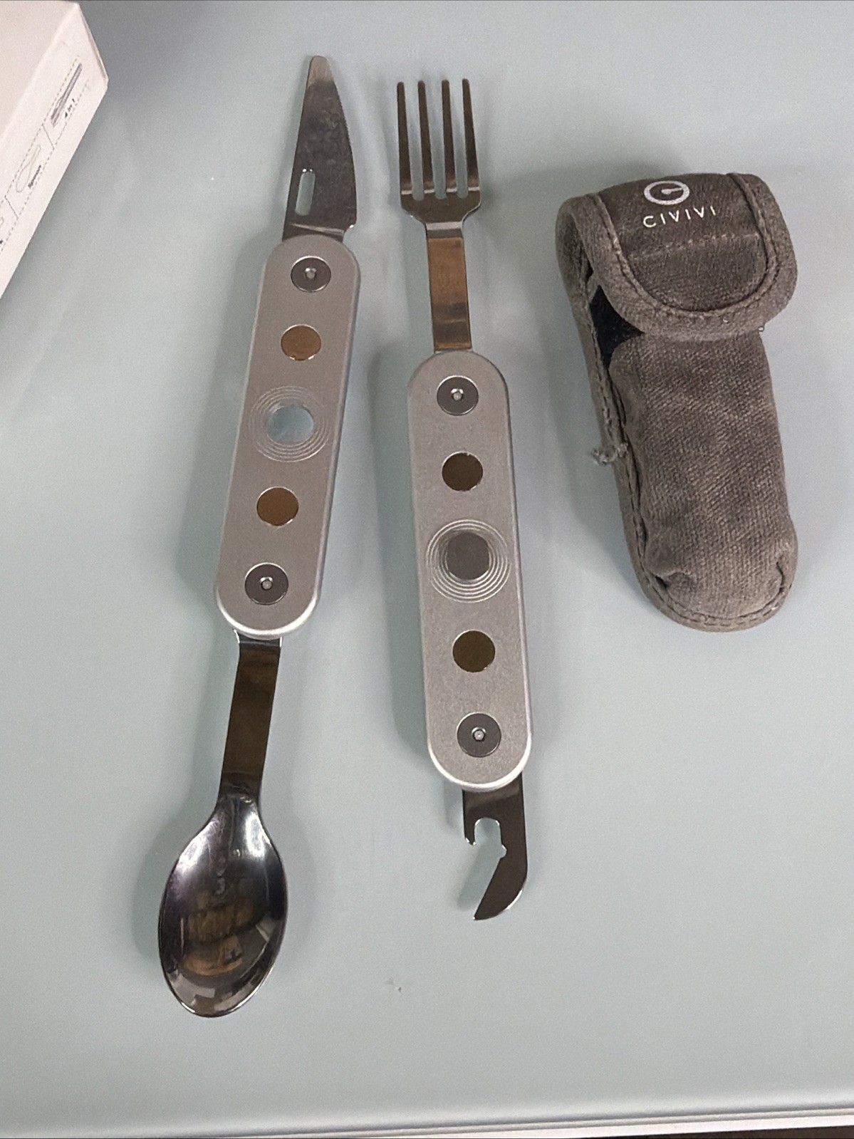 Civivi Partake Multi Tool Stainless Knife Fork Spoon Can Opener Aluminum Handles