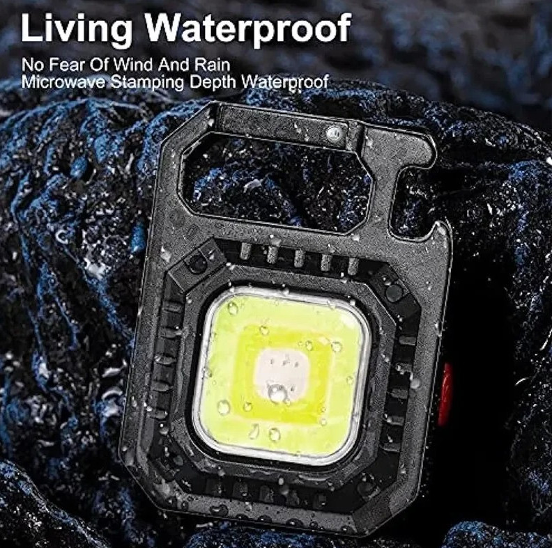 1pc Black Mini LED COB Flashlight USB Rechargeable 800LM Work Light – NEW