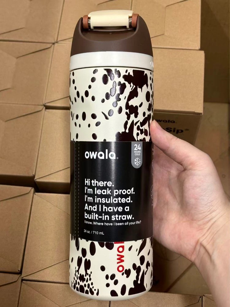 Owala Color Drop 24oz FreeSip Cowgirl Core Cow Print Water Bottle BRAND NEW,US