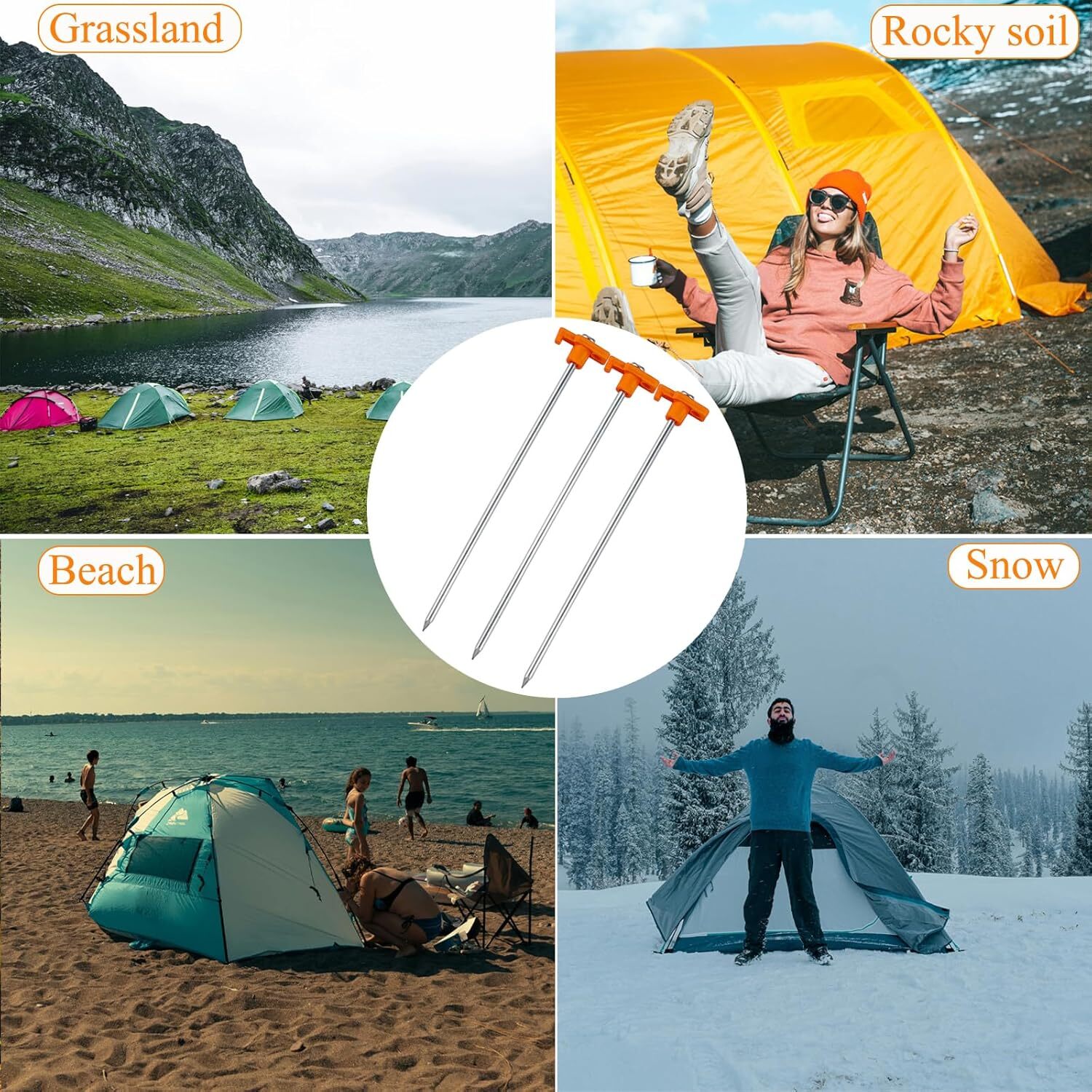 40PCS 10” Heavy Duty Tent Stakes,Metal Tent Pegs,Galvanized Non-Rust Tent Stake