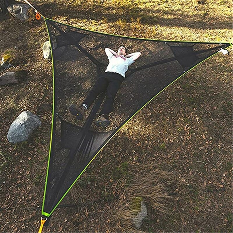 Heavy-Duty Multi Person Triangle Hammock with Portable Straps & Storage Bag NEW