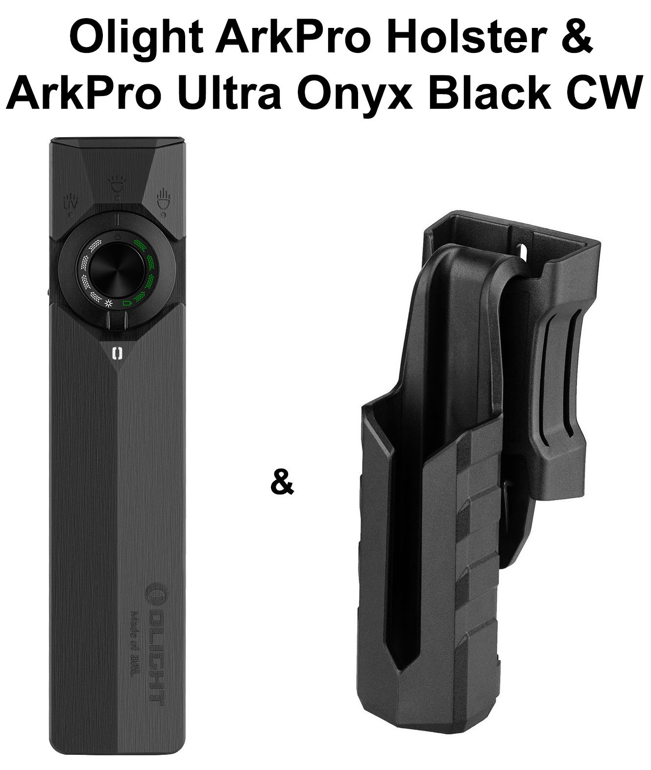 Olight ArkPro Ultra Class 3R Onyx Black CW Flashlight w/ ArkPro Holster, 1700 L