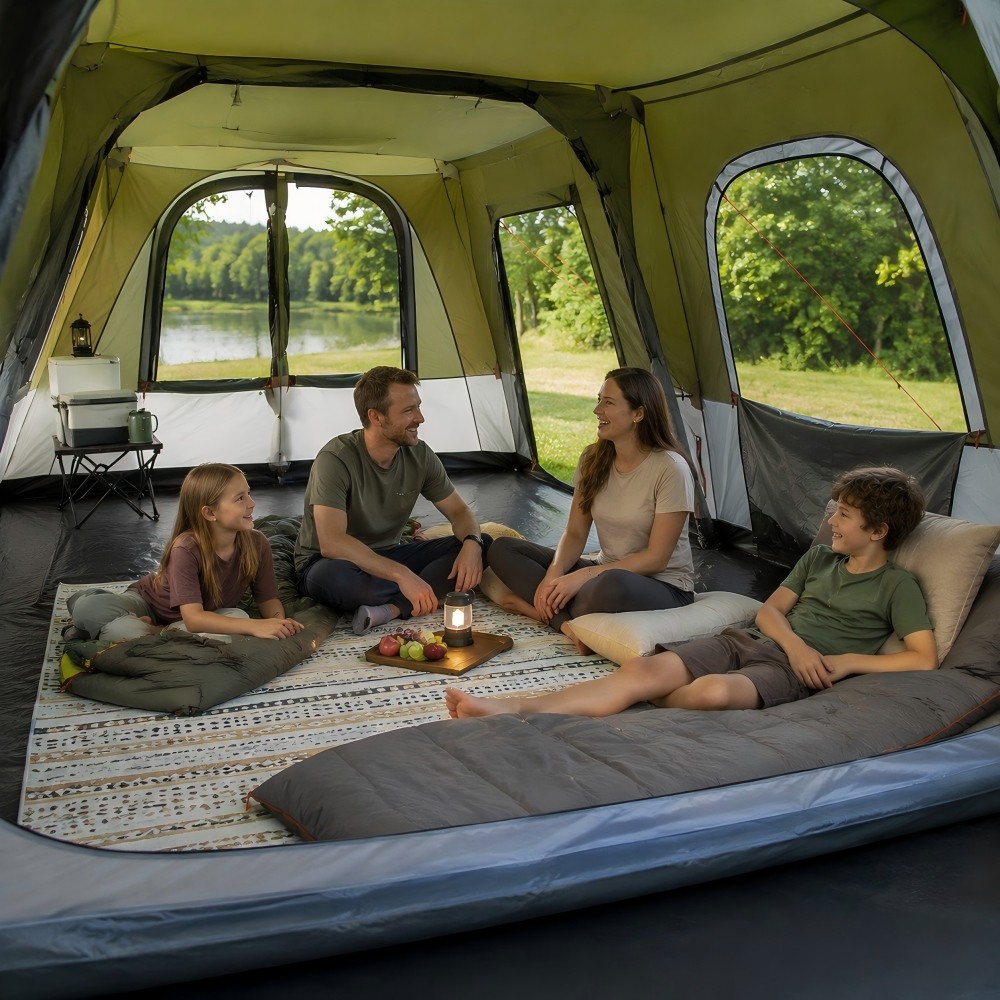 Night Cat Family 8 Person Large Camping Tent Waterproof Cabin Hot Tent Glamping