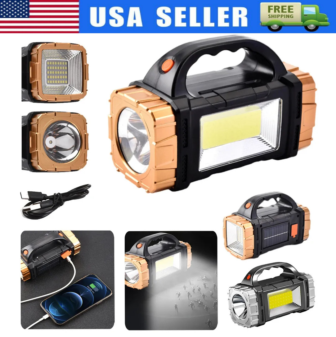 Outdoor Solar USB Rechargeable LED Flashlight Camping Light Lantern Lamp